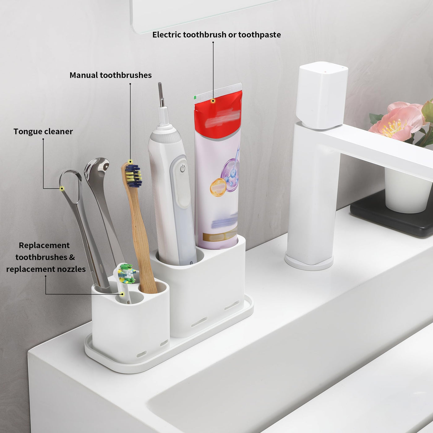 Toothbrush Holder Caddy for Electric Toothbrush