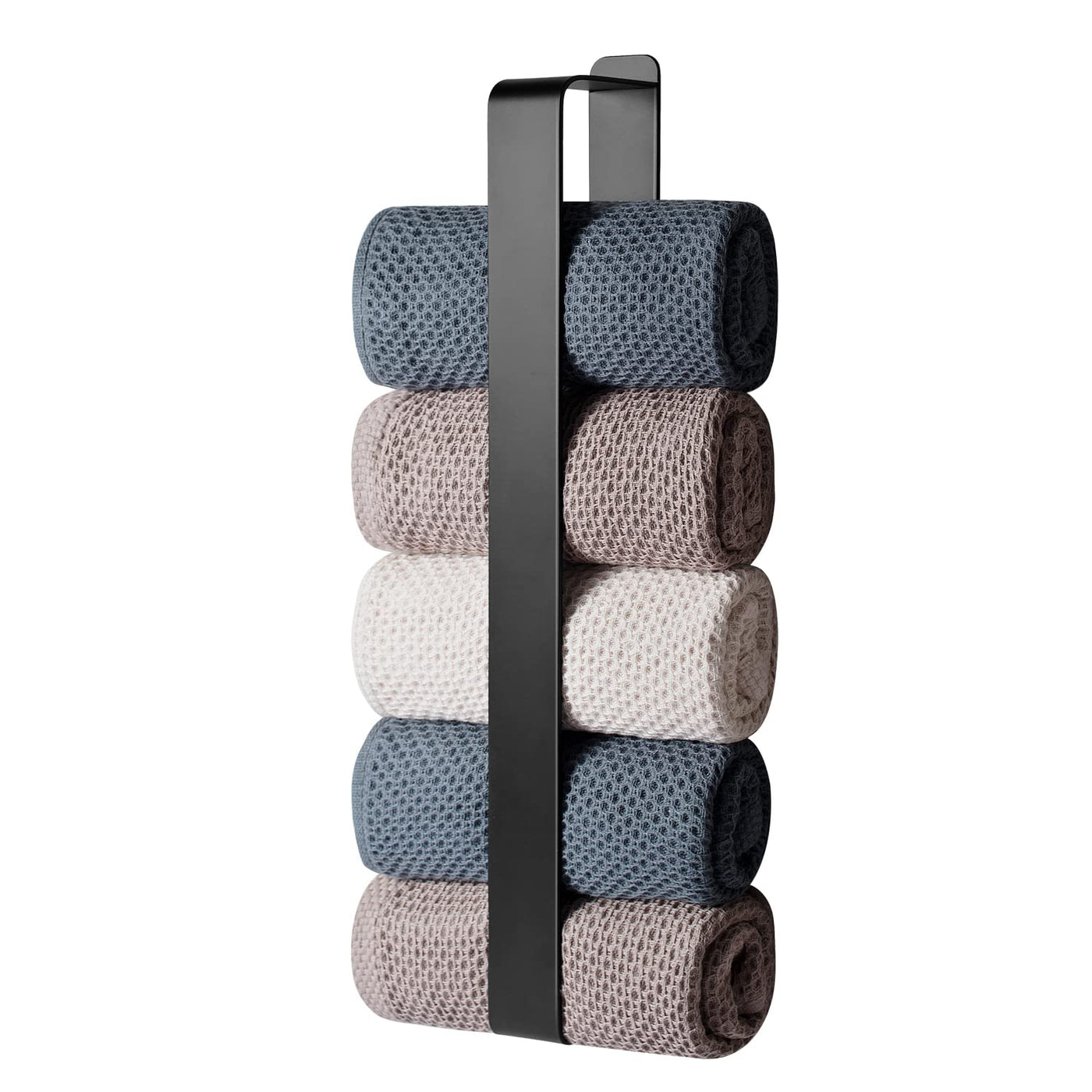 Towel Holder, No Drilling, Guest Towel Holder, Self-Adhesive, Bath Towel Holder, Stainless Steel Towel Holder, Wall Mounting (Black, 42 cm)