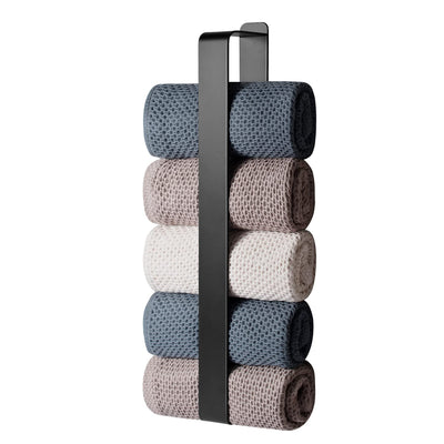 Towel Holder, No Drilling, Guest Towel Holder, Self-Adhesive, Bath Towel Holder, Stainless Steel Towel Holder, Wall Mounting (Black, 42 cm)