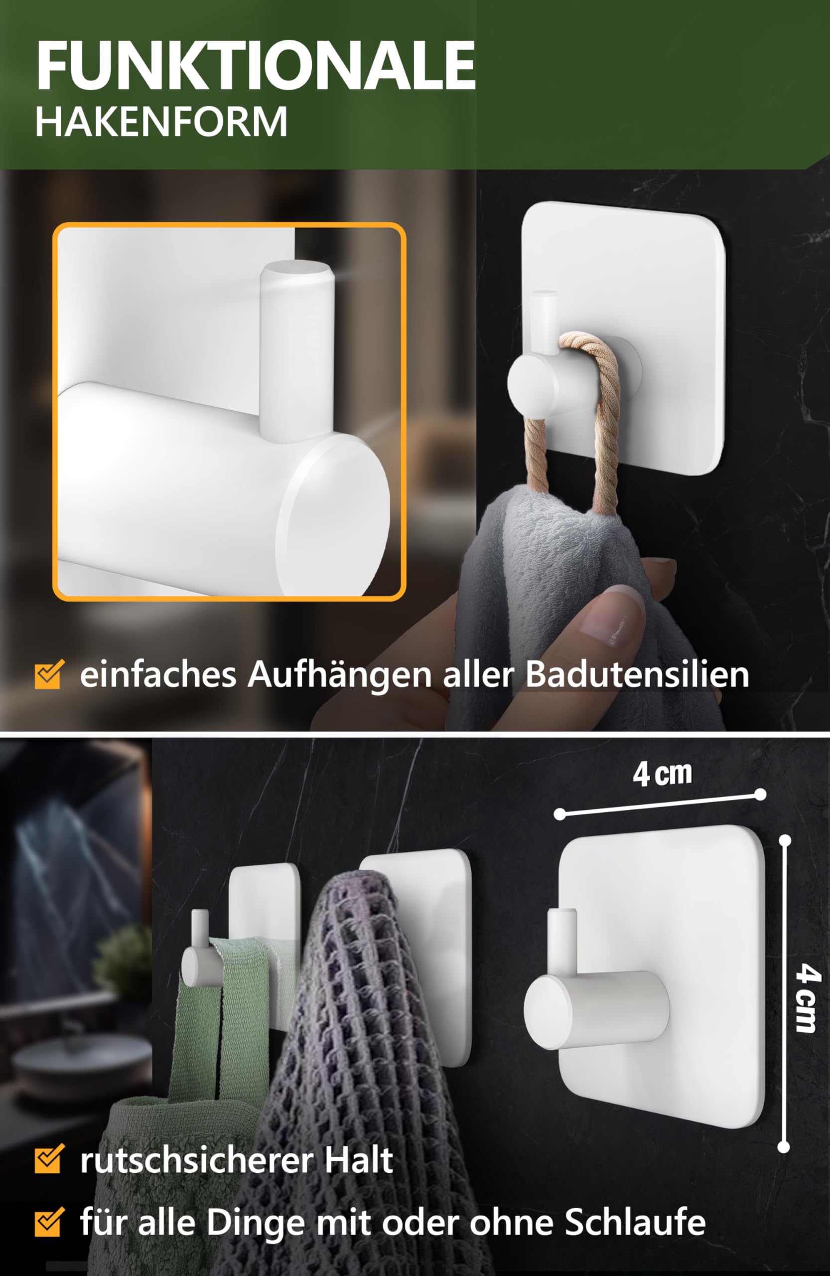 Handtuchhalter ohne Bohren - 4smile