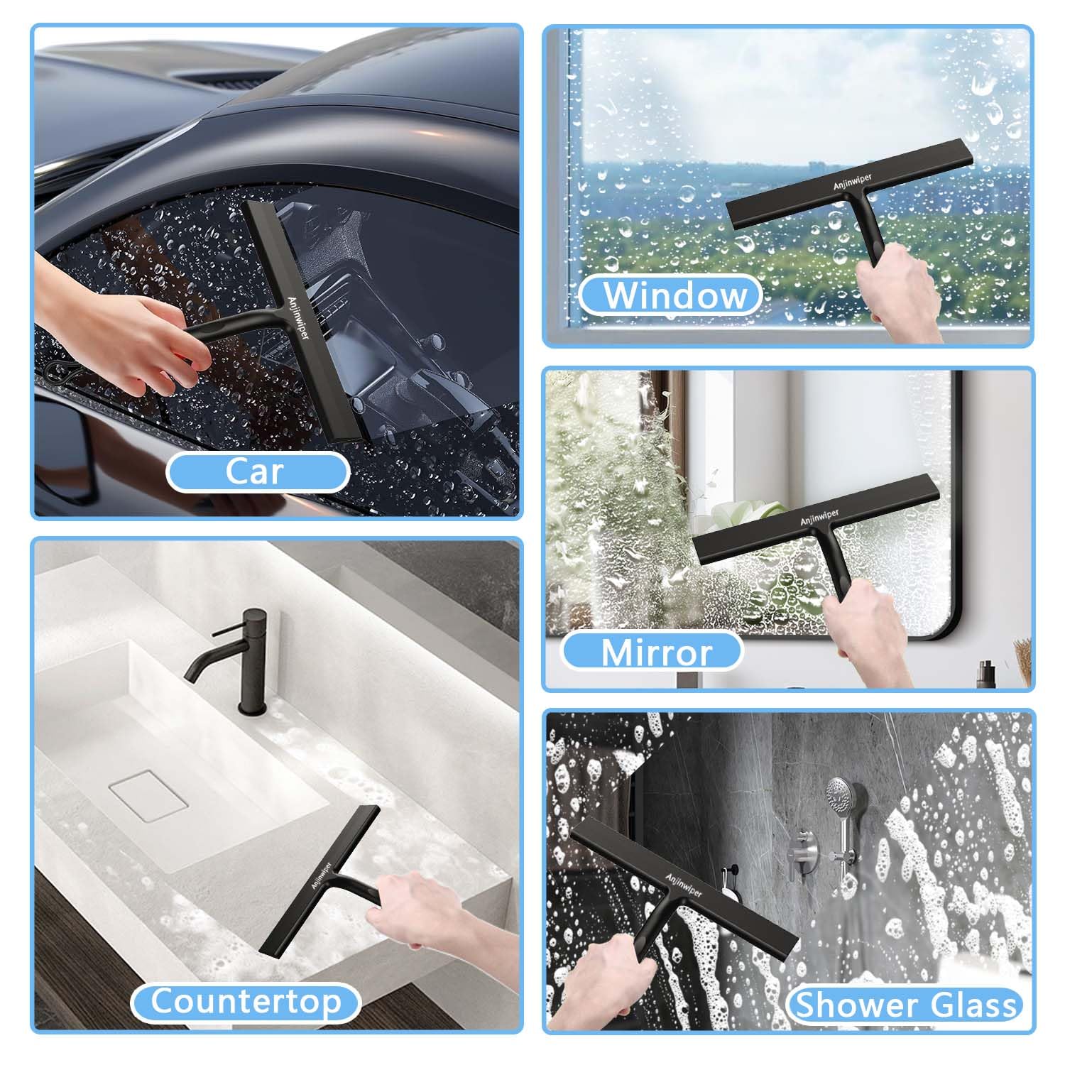 Silikon-Duschabstreifer für Glastüren und Autofenster