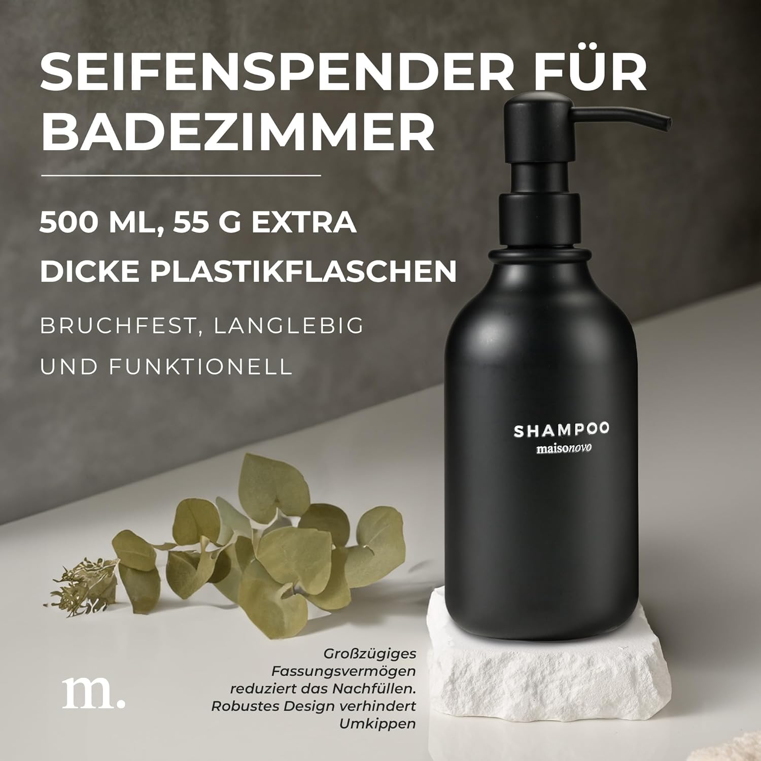 MaisoNovo Shampoo Flaschen zum Befüllen - Seifenspender