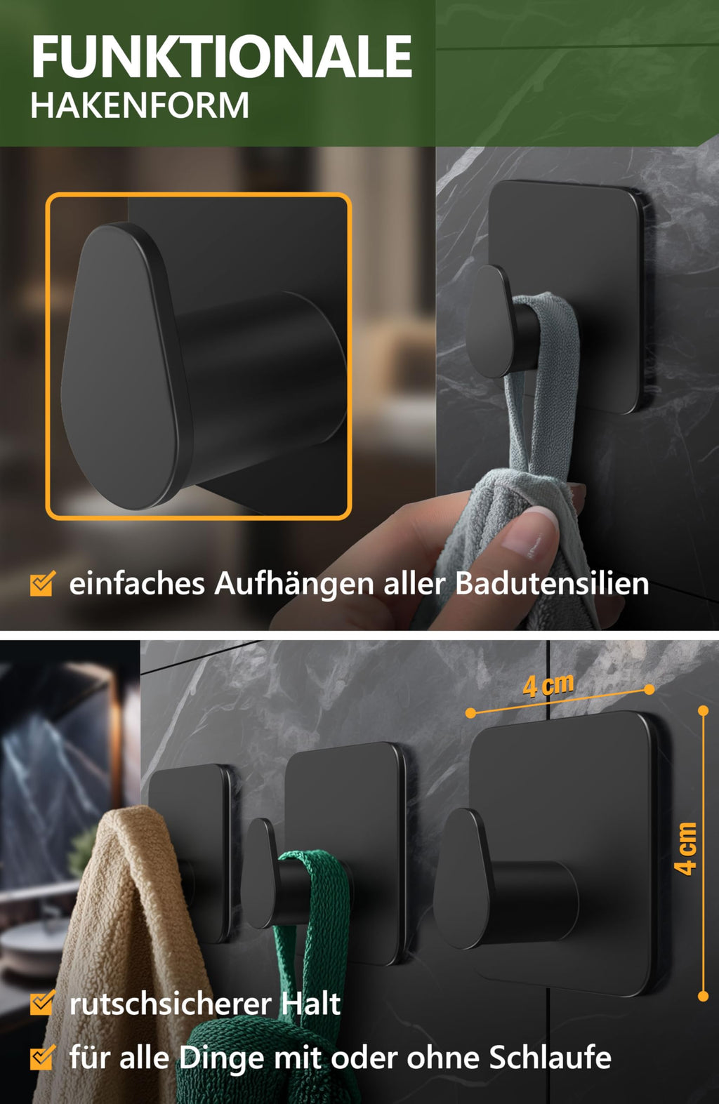 Handtuchhalter ohne Bohren - 4smile