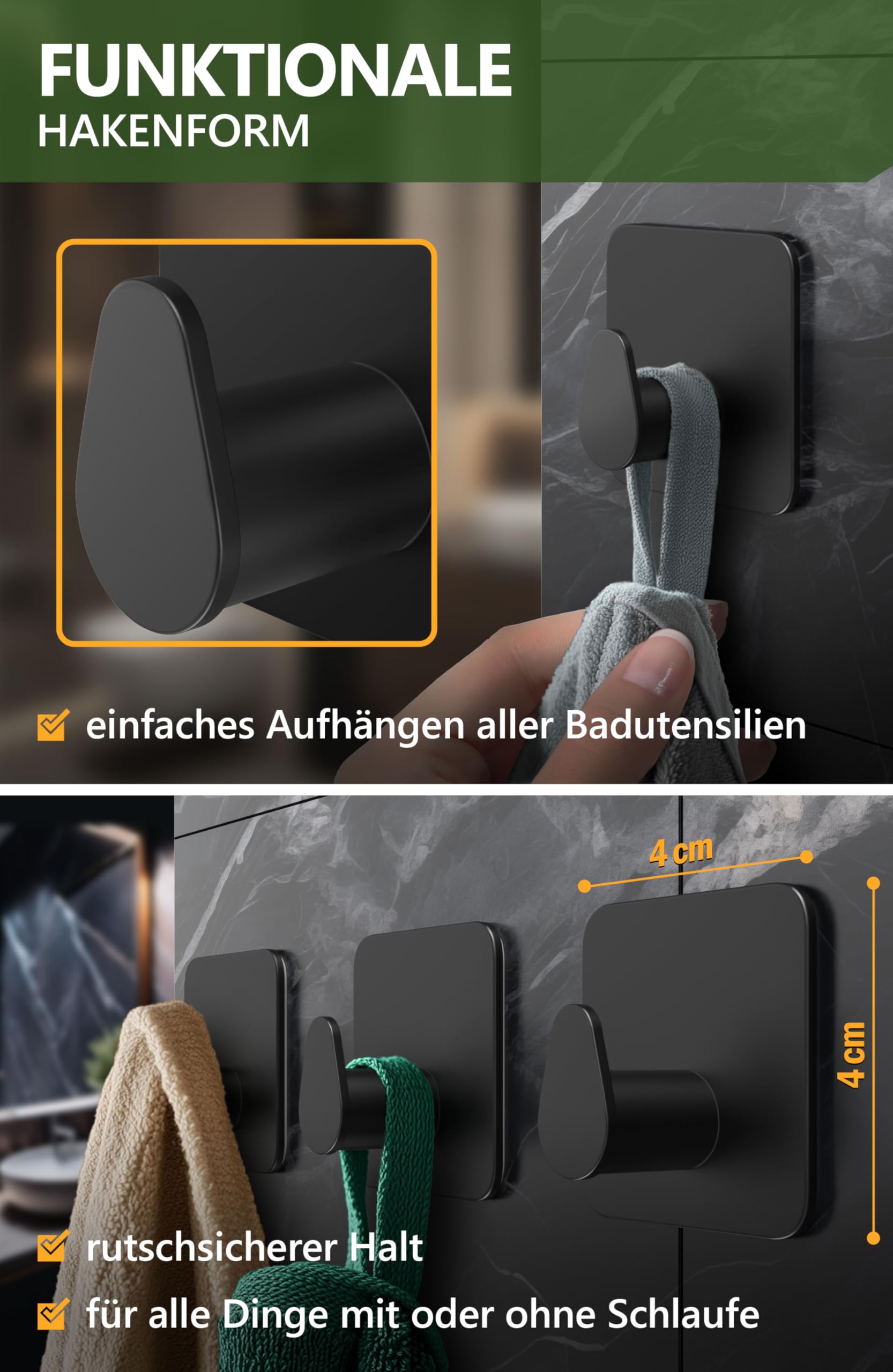 Handtuchhalter ohne Bohren - 4smile