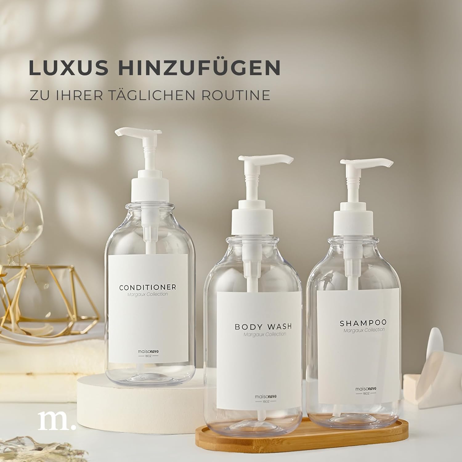 MaisoNovo Shampoo Flaschen zum Befüllen - Seifenspender