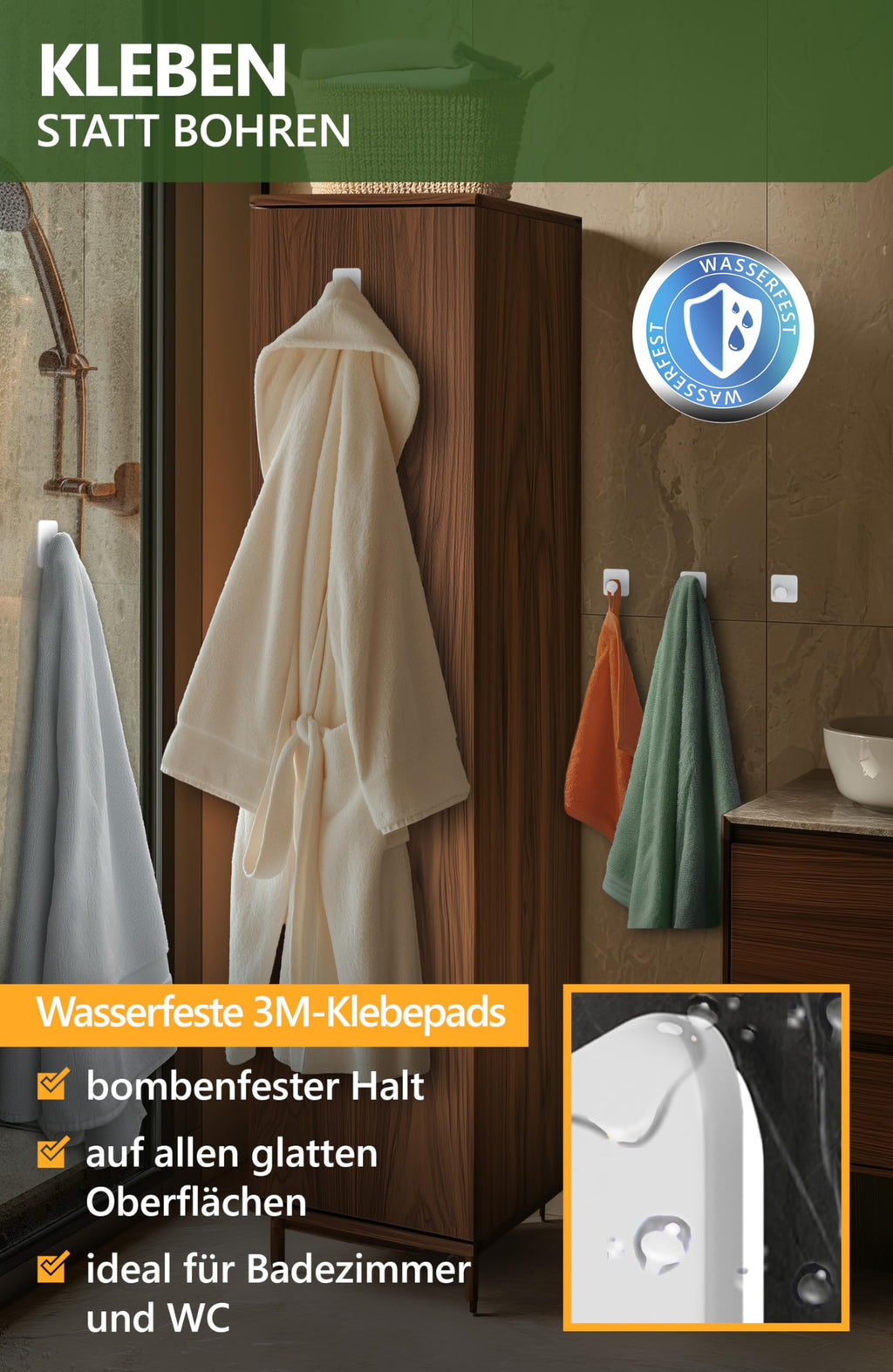 Handtuchhalter ohne Bohren - 4smile