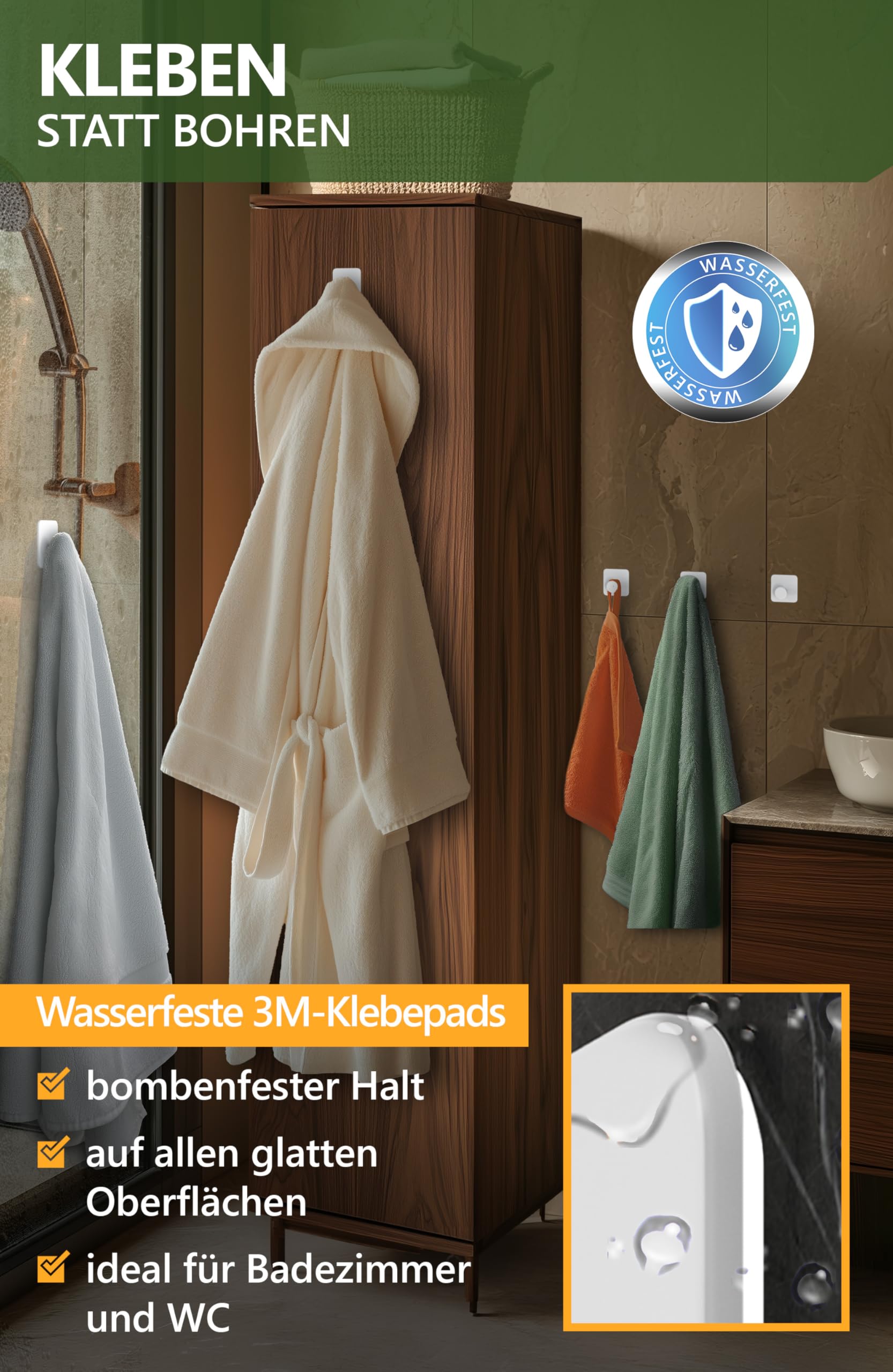 Handtuchhalter ohne Bohren - 4smile