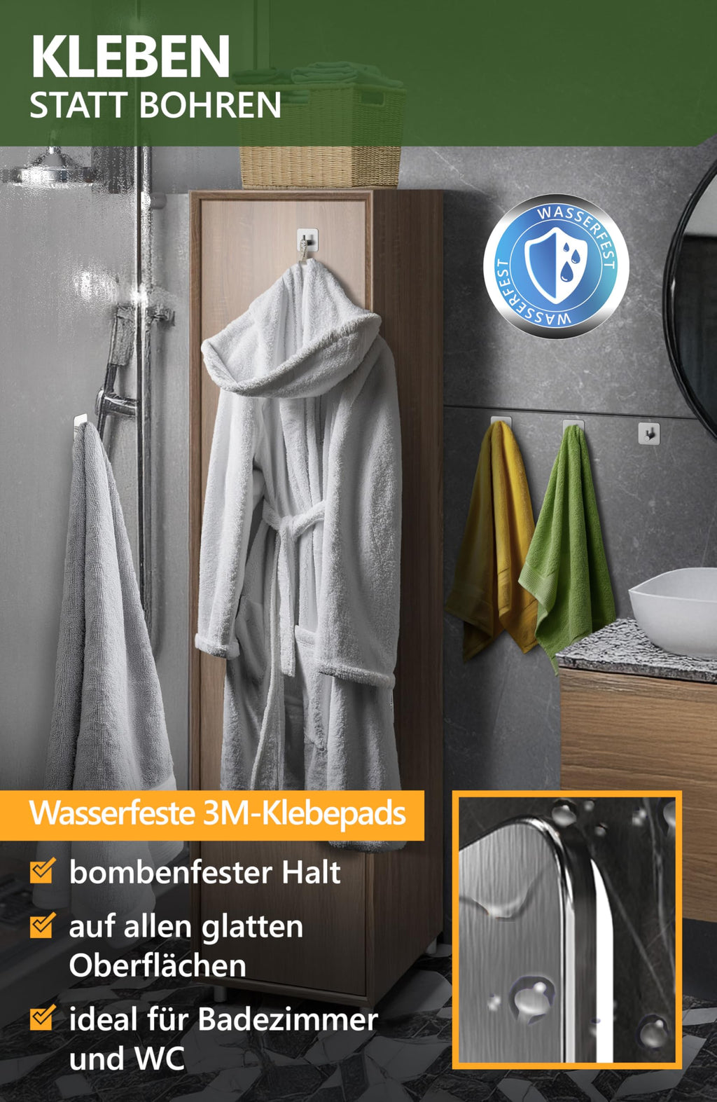 Handtuchhalter ohne Bohren - 4smile