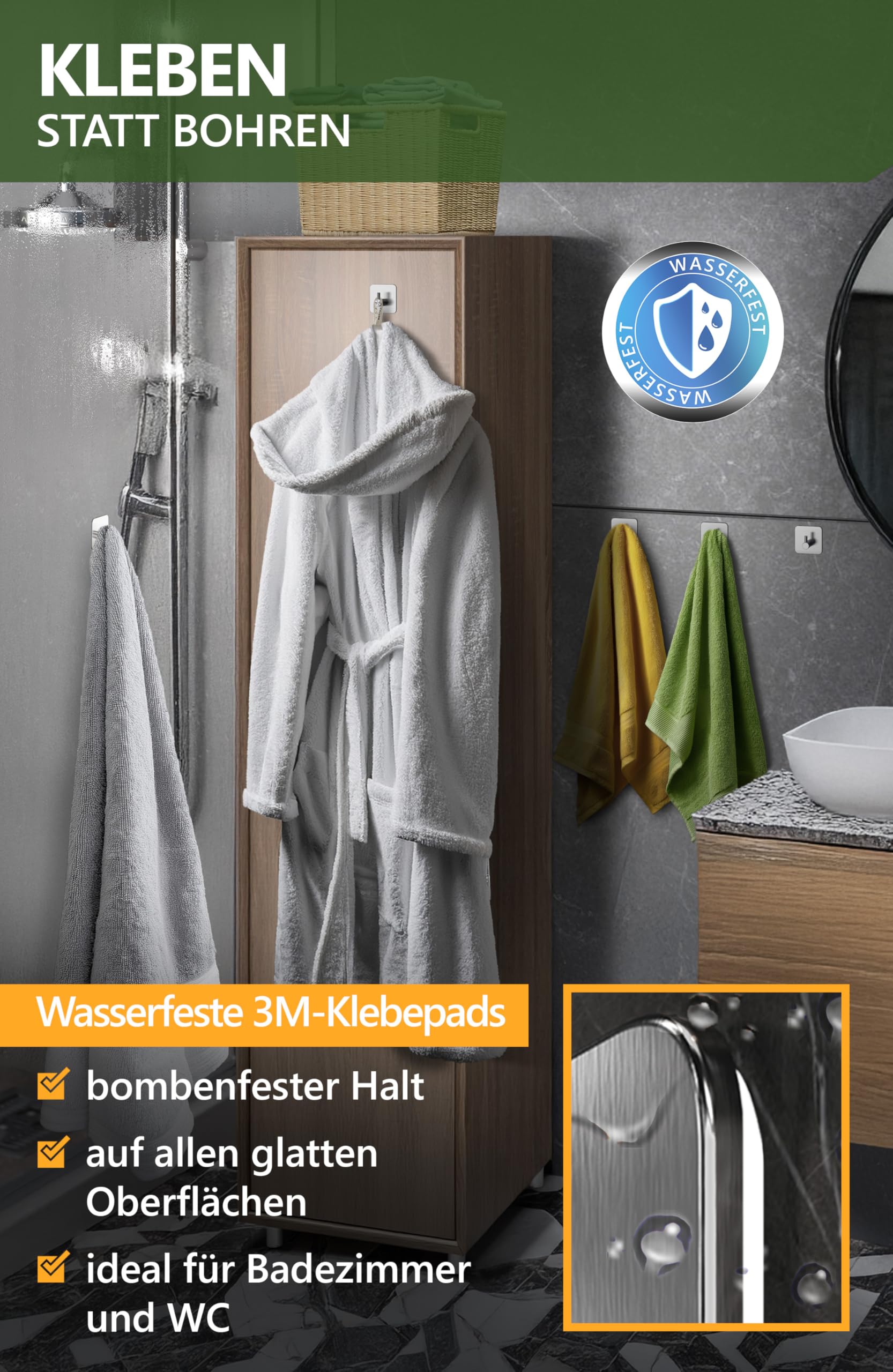 Handtuchhalter ohne Bohren - 4smile