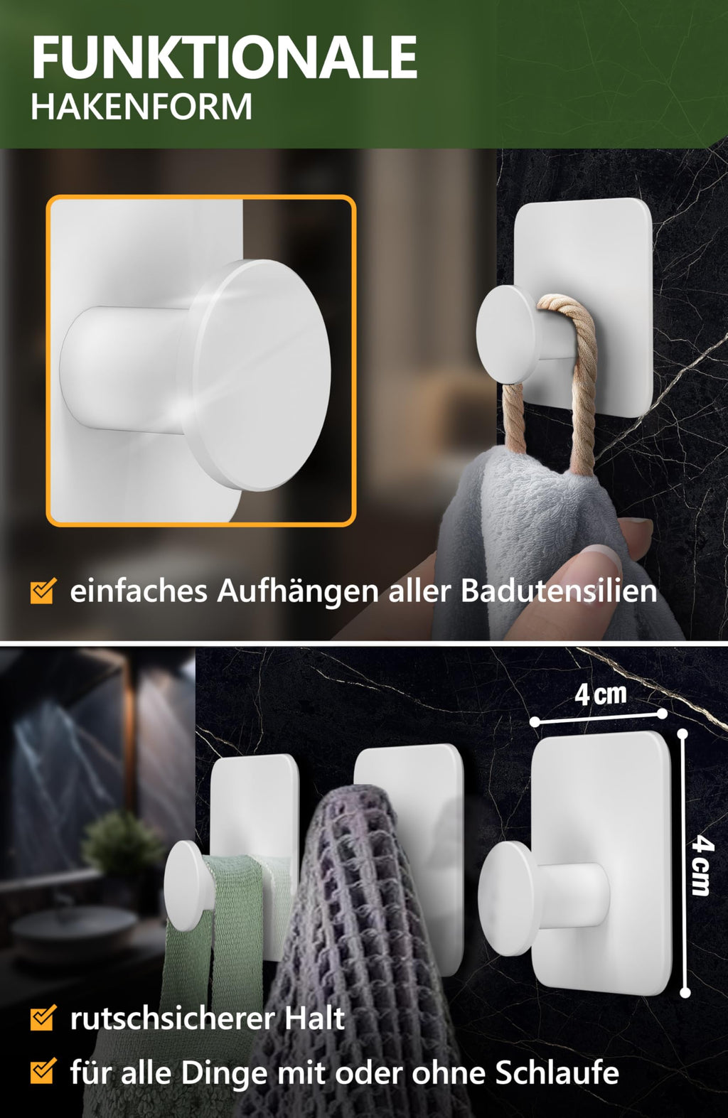 Handtuchhalter ohne Bohren - 4smile