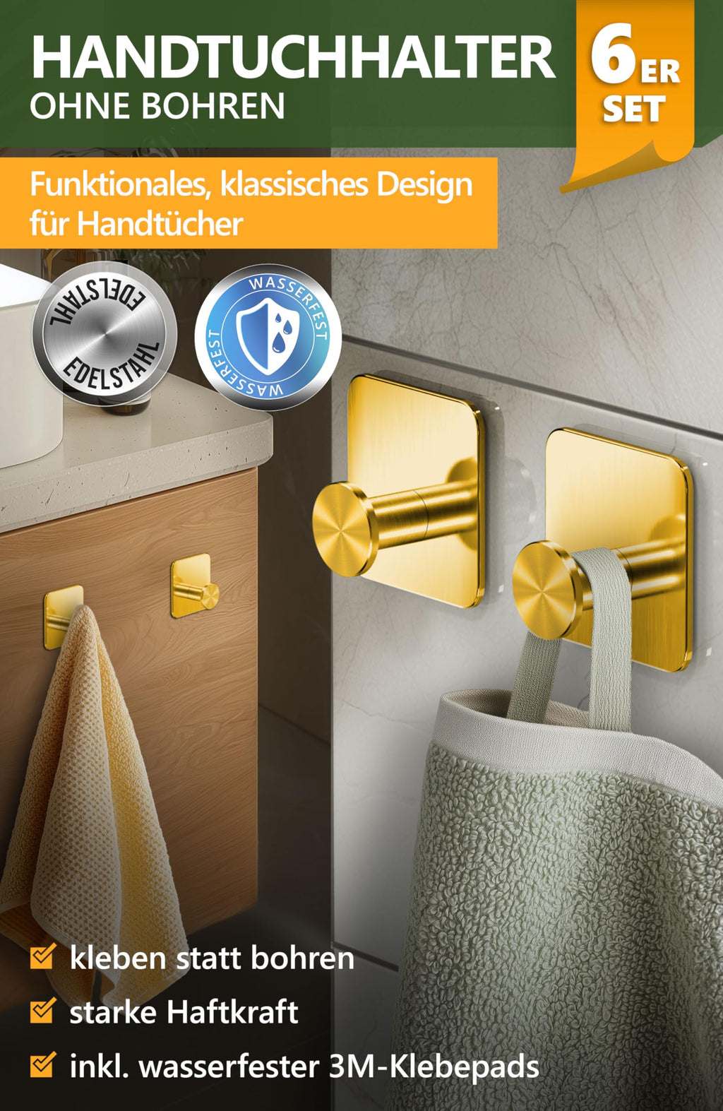 Handtuchhalter ohne Bohren - 4smile