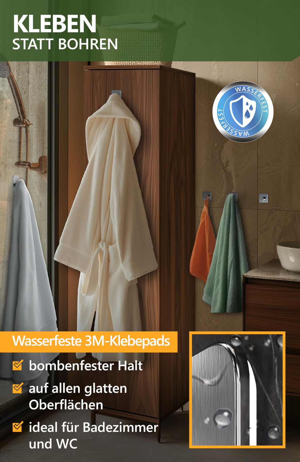 Handtuchhalter ohne Bohren - 4smile