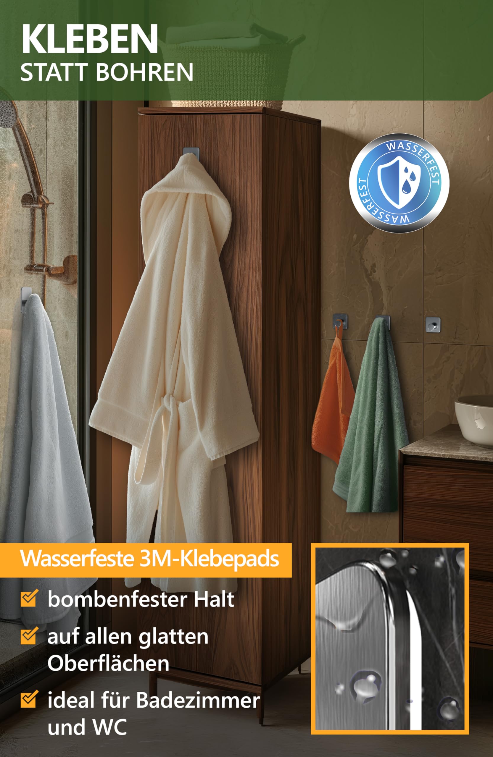 Handtuchhalter ohne Bohren - 4smile