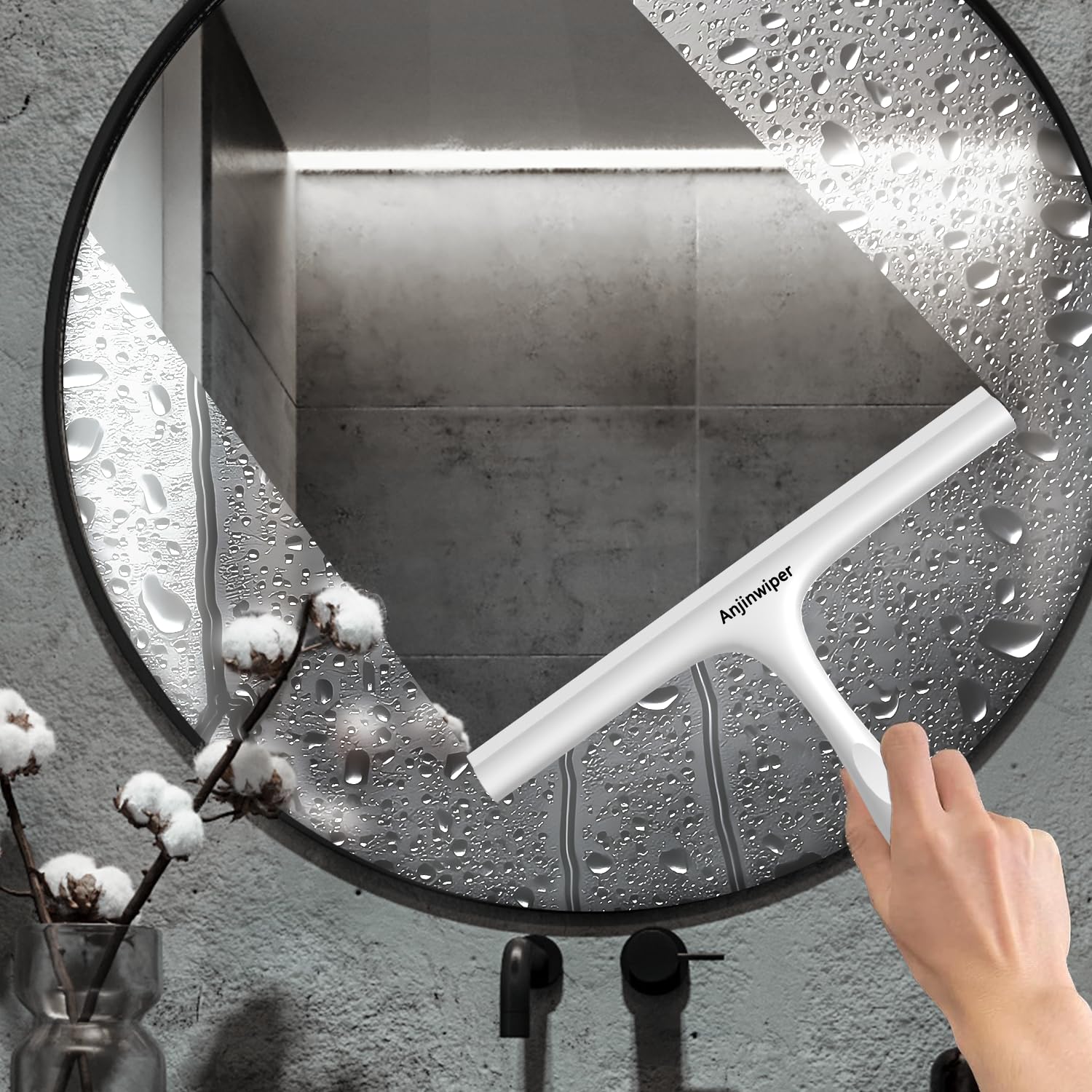 Fensterwischer mit Halterung (Perfekt für Dusche, Fenster,Glas)