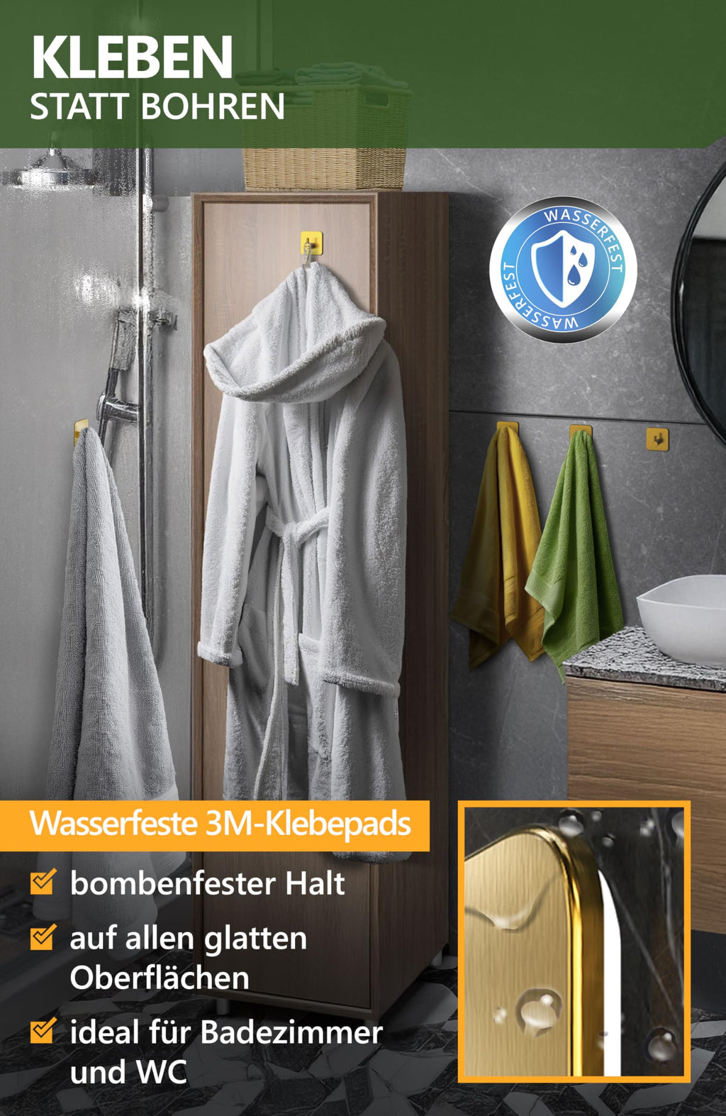 Handtuchhalter ohne Bohren - 4smile