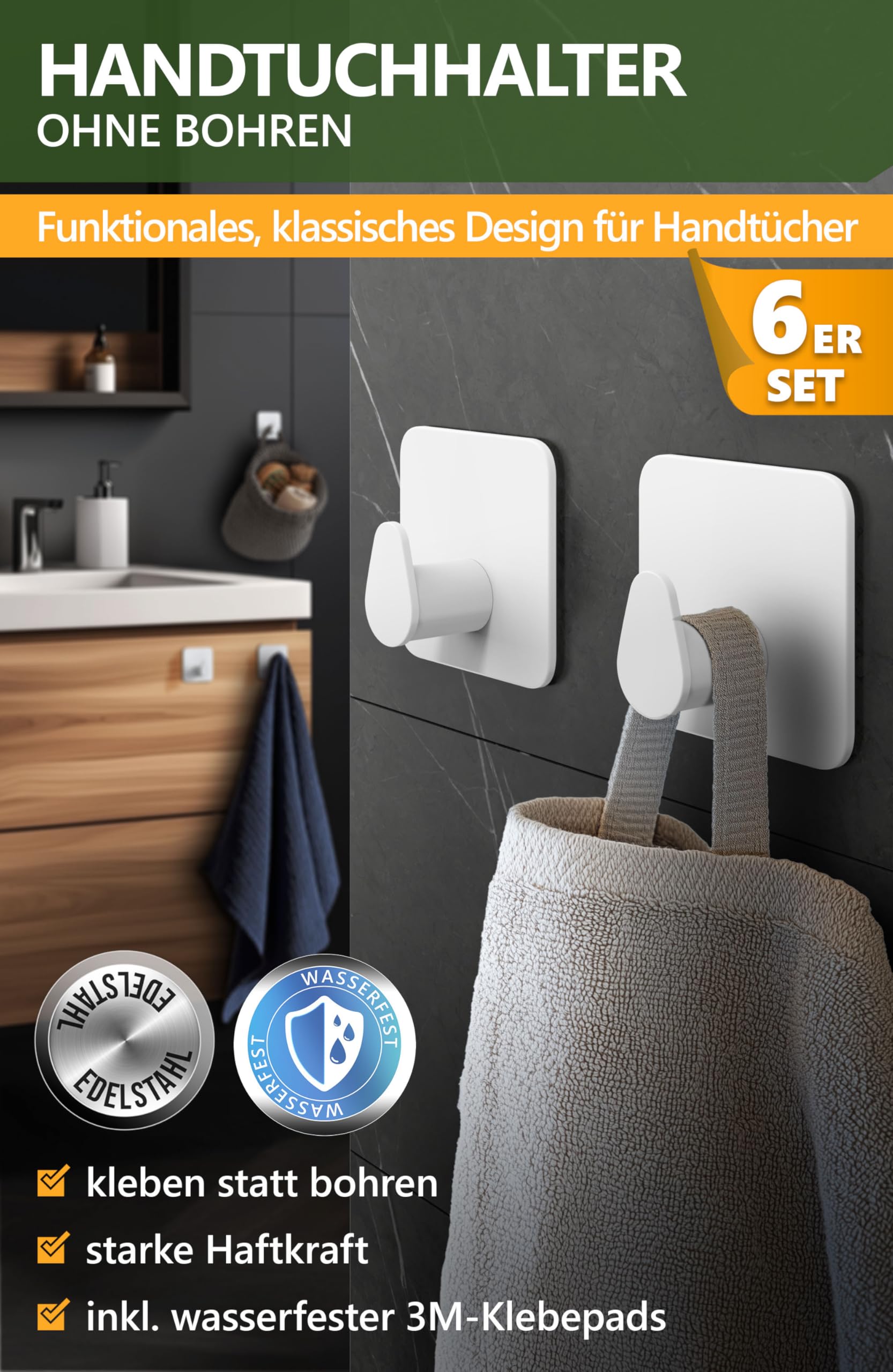Handtuchhalter ohne Bohren - 4smile