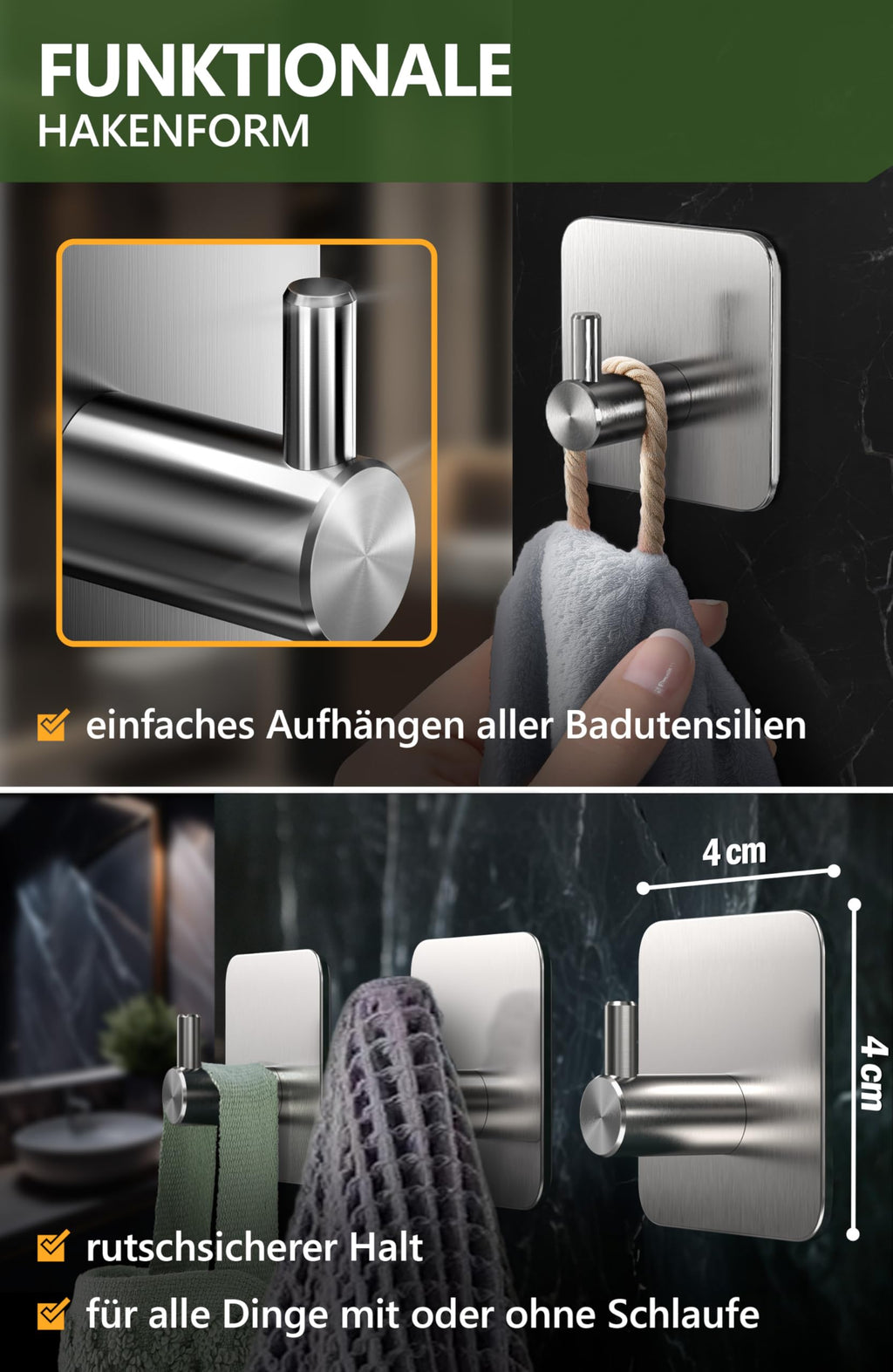 Handtuchhalter ohne Bohren - 4smile