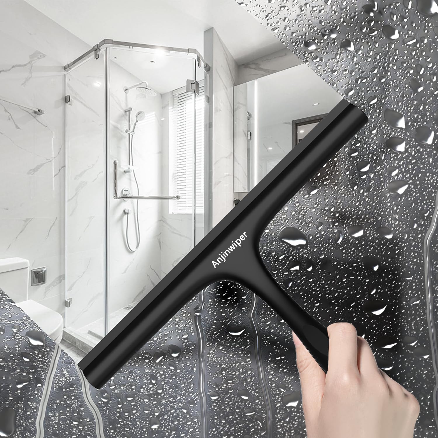 Fensterwischer mit Halterung (Perfekt für Dusche, Fenster,Glas)