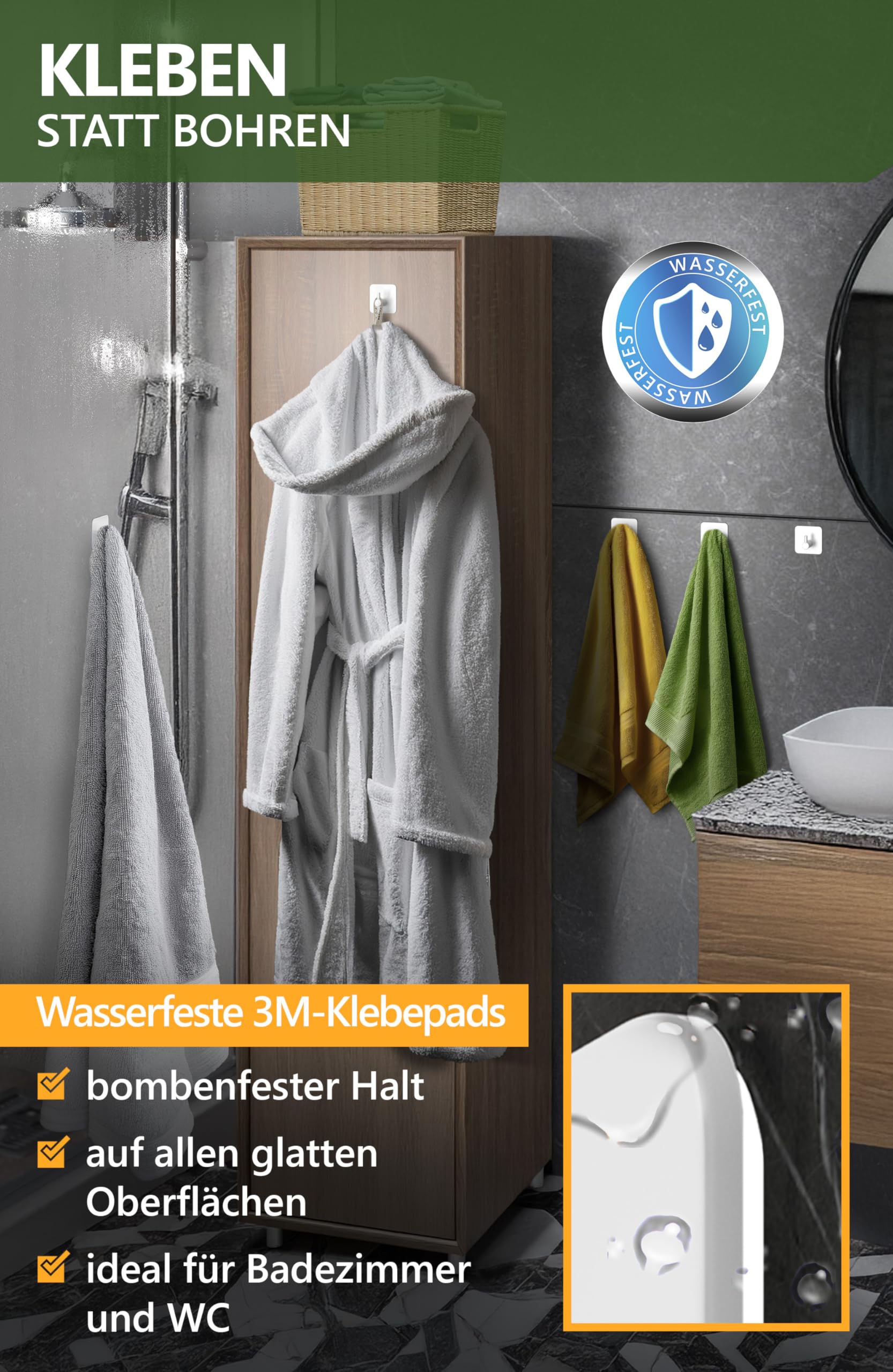 Handtuchhalter ohne Bohren - 4smile