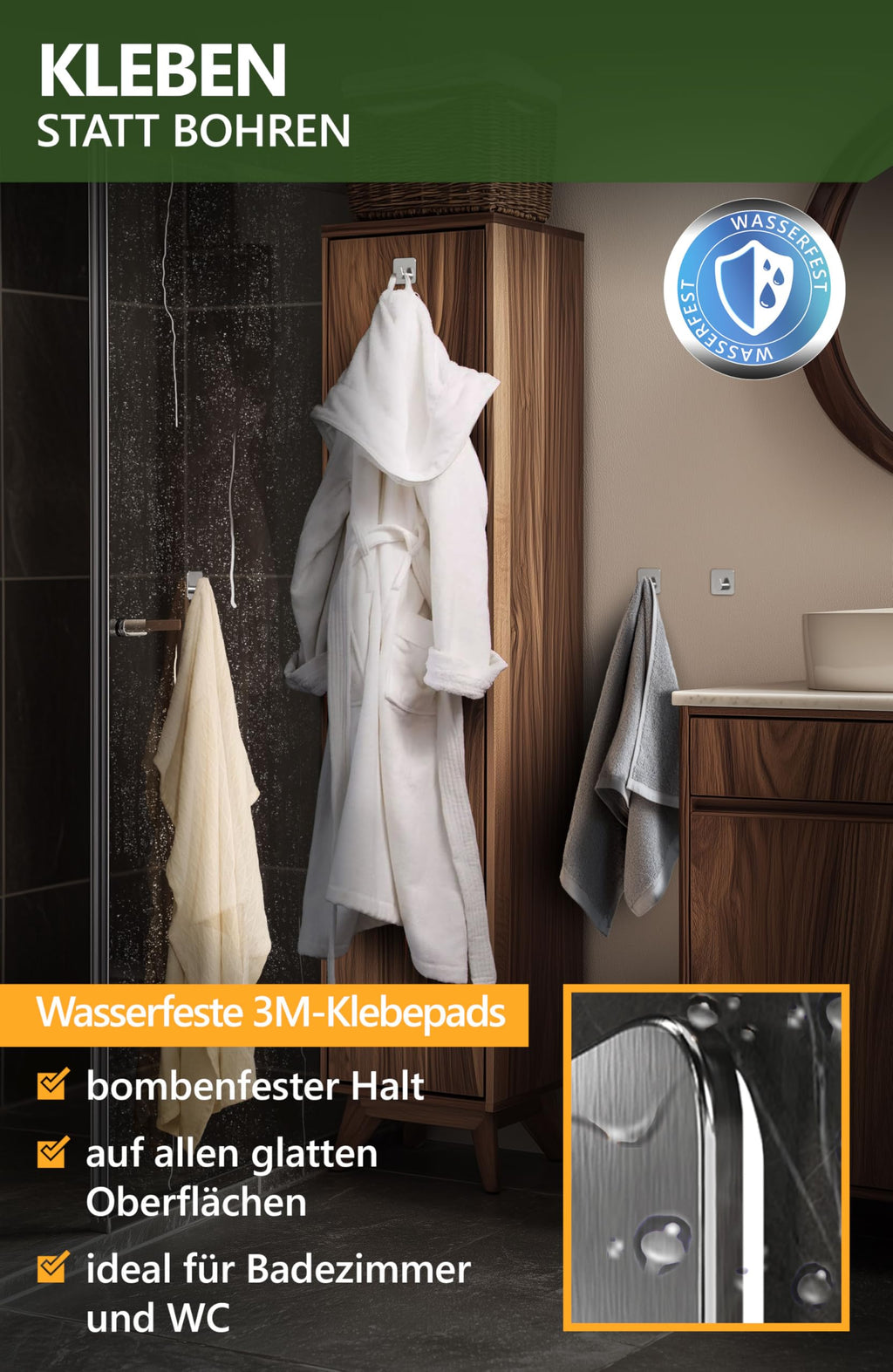 Handtuchhalter ohne Bohren - 4smile