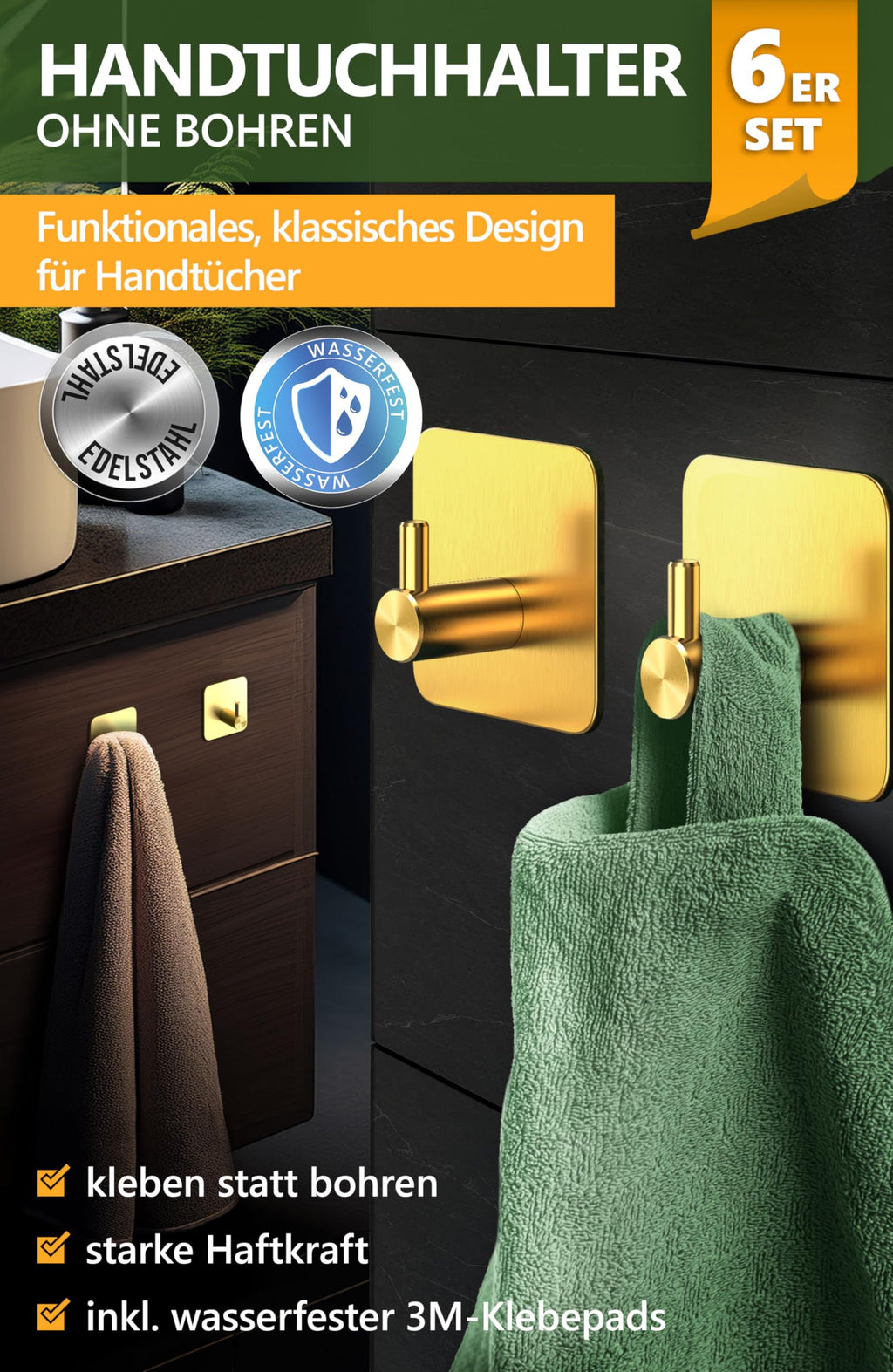 Handtuchhalter ohne Bohren - 4smile