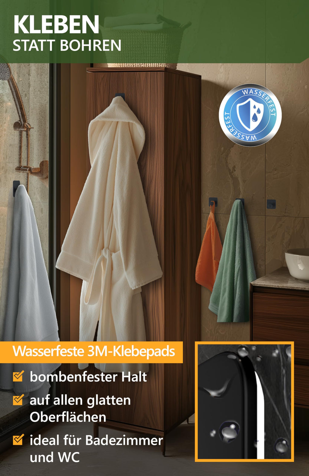 Handtuchhalter ohne Bohren - 4smile