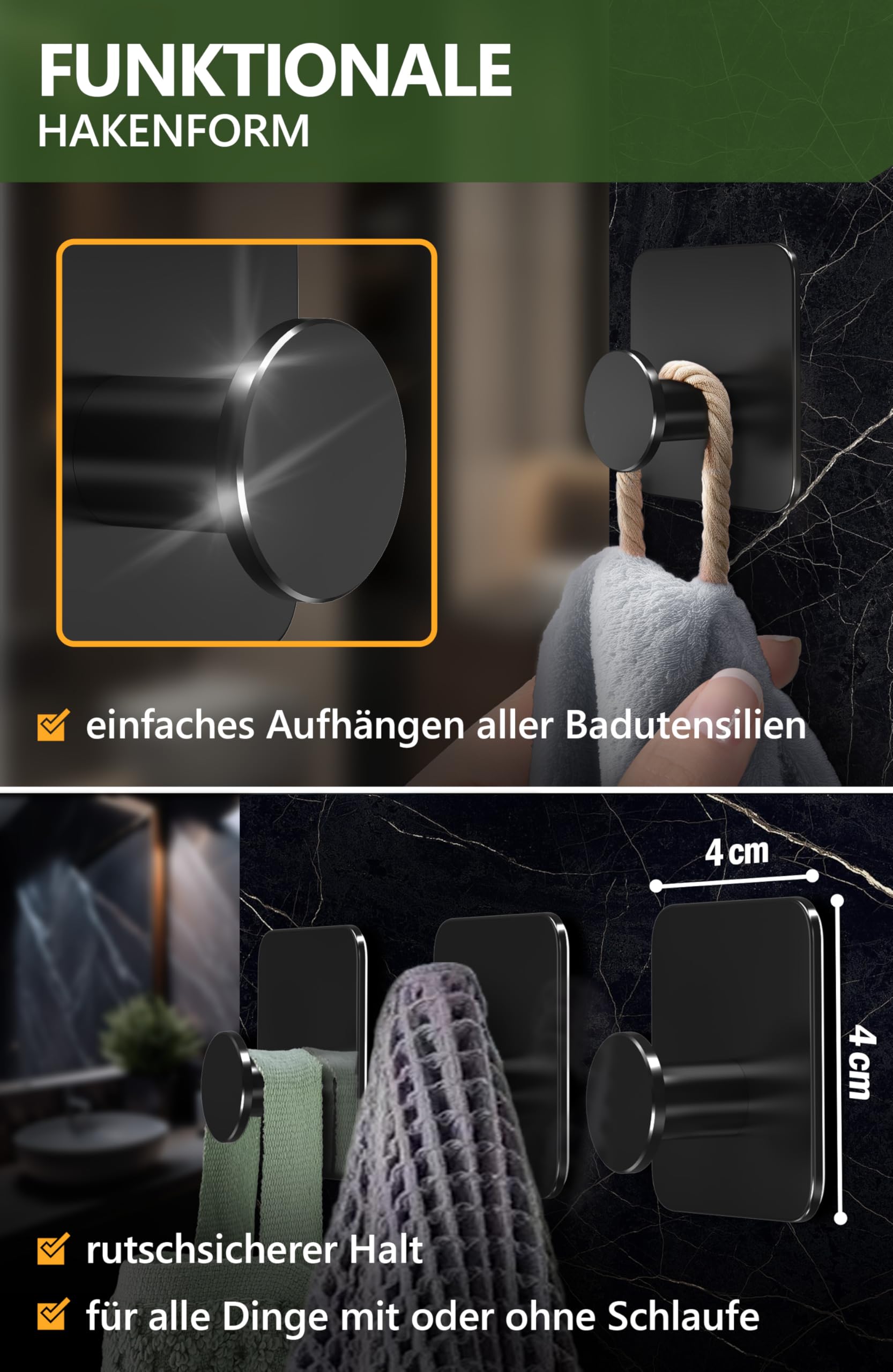 Handtuchhalter ohne Bohren - 4smile