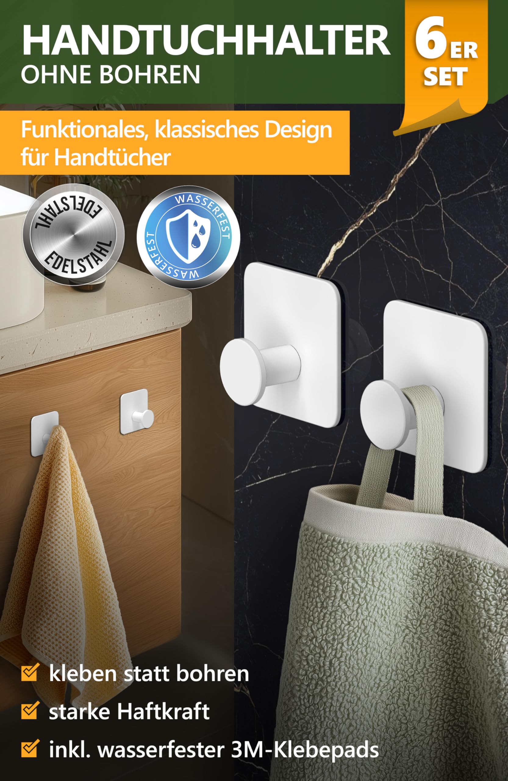 Handtuchhalter ohne Bohren - 4smile