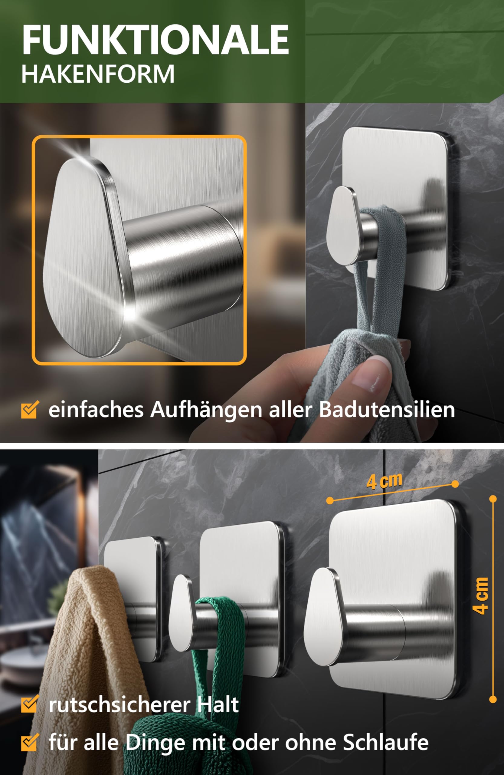 Handtuchhalter ohne Bohren - 4smile