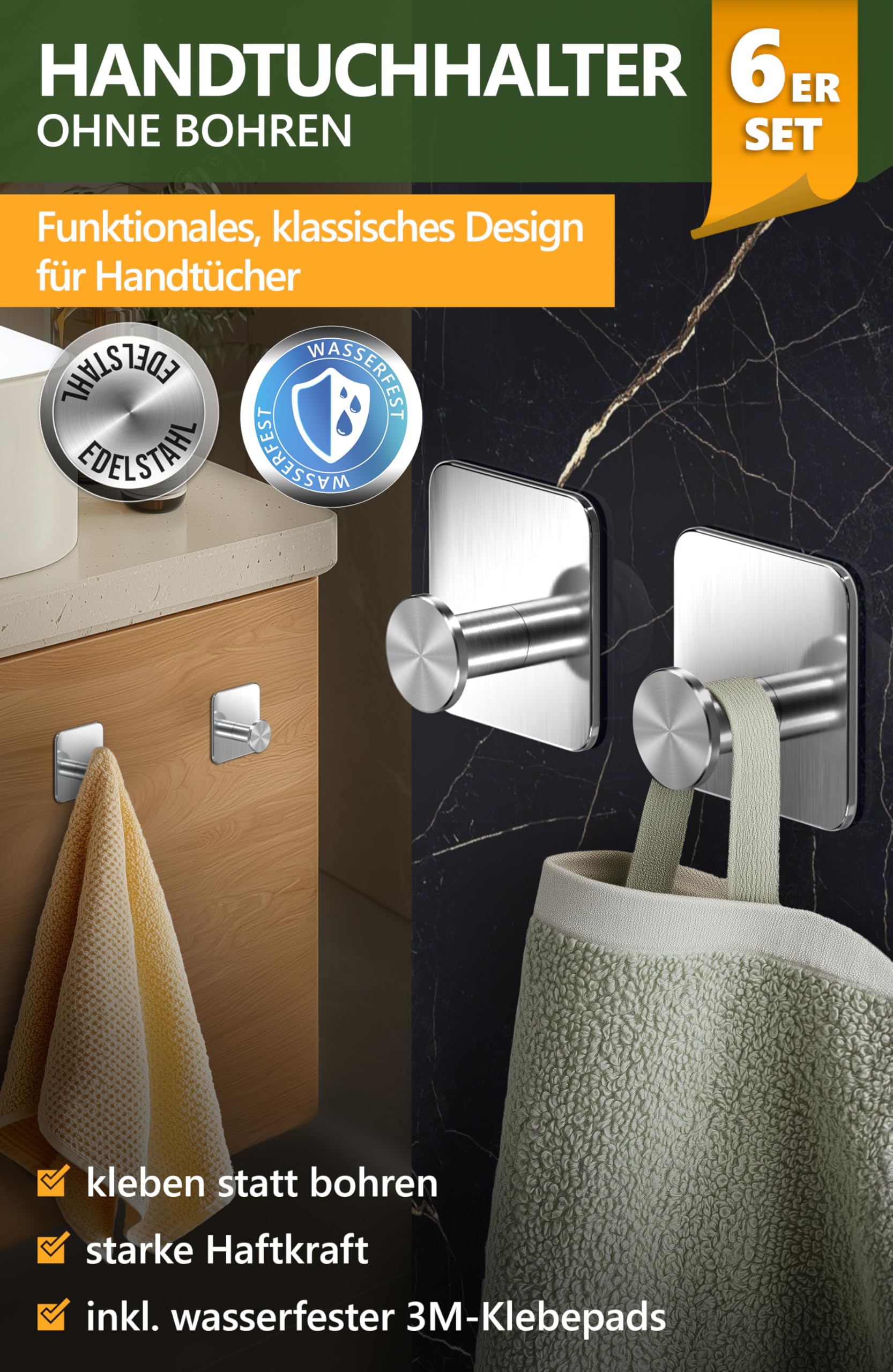 Handtuchhalter ohne Bohren - 4smile