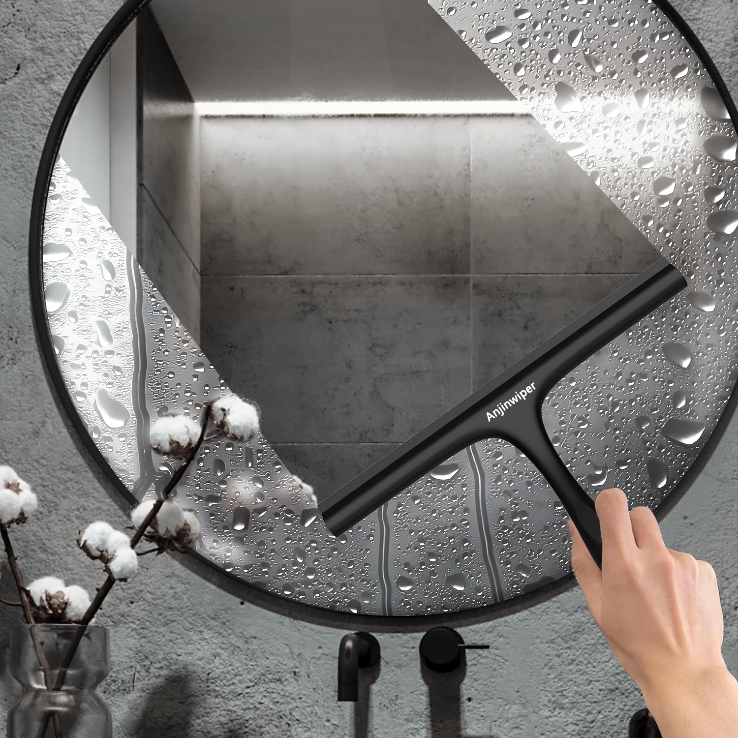 Fensterwischer mit Halterung (Perfekt für Dusche, Fenster,Glas)