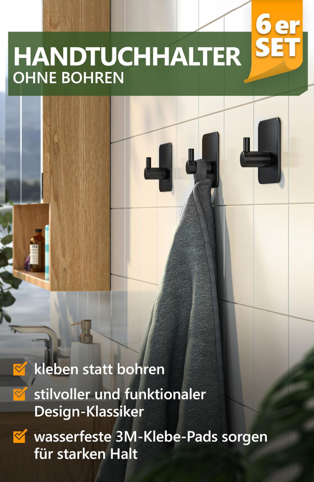 Handtuchhalter ohne Bohren - 4smile