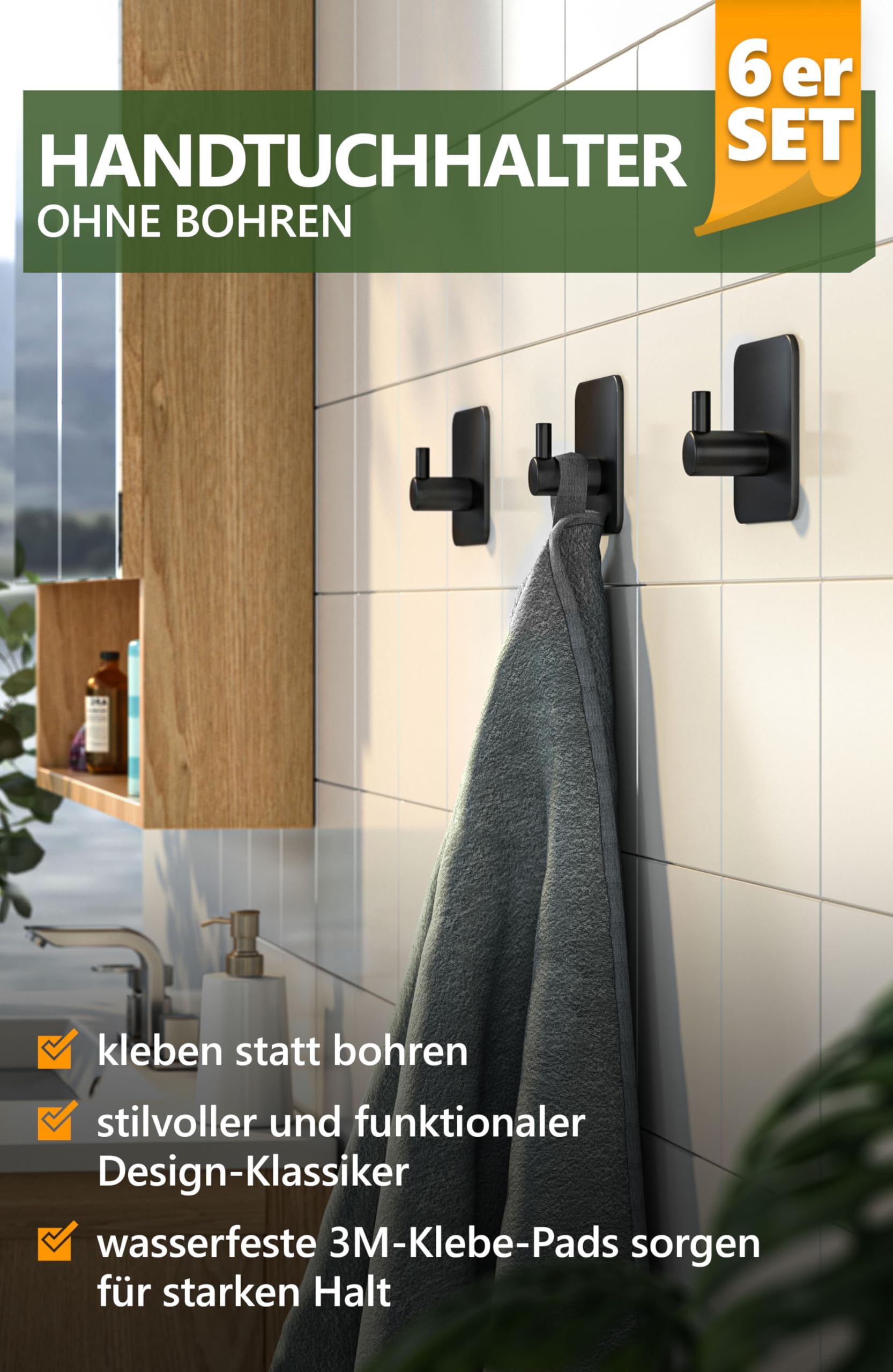 Handtuchhalter ohne Bohren - 4smile