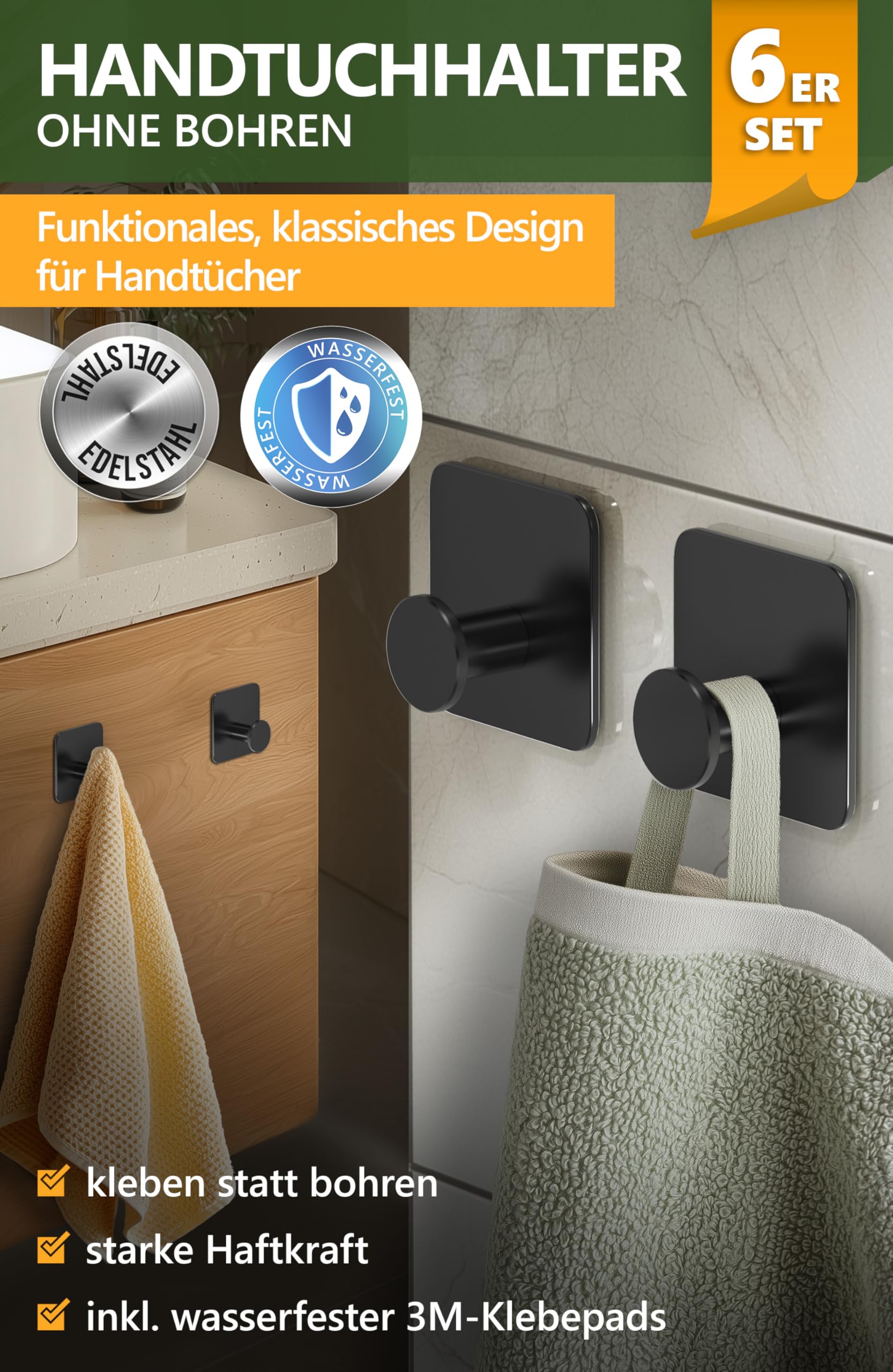 Handtuchhalter ohne Bohren - 4smile