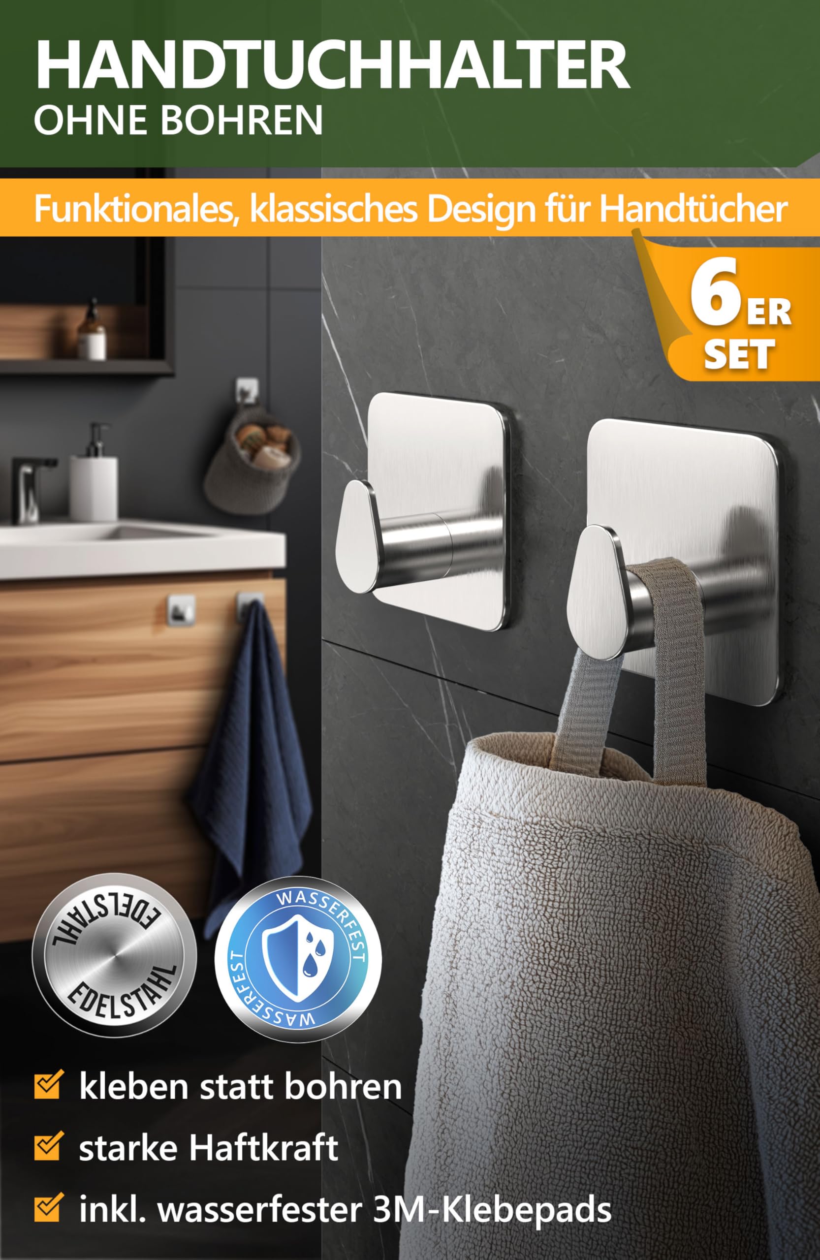 Handtuchhalter ohne Bohren - 4smile